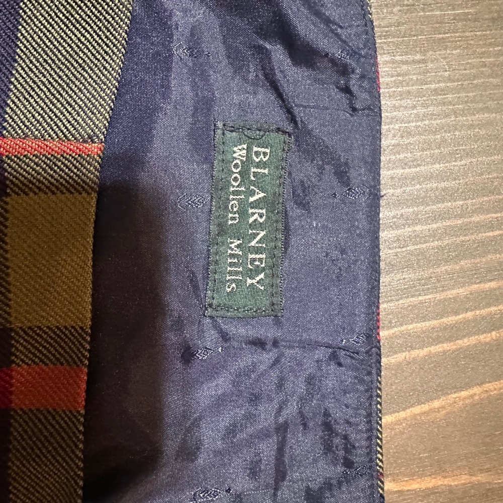 Blarney Woollen Mills Plaid Wool‎ Pencil Skirt Green Navy Red Made in Ireland - Picture 4 of 7
